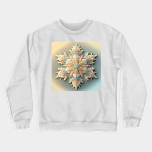 A Fractal Design in A Snowflake Motif Crewneck Sweatshirt